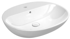 Flaminia Nuda Lavabo cm 60 da appoggio o sospeso con piano rubinetteria e troppopieno senza piletta in ceramica bianco