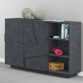 Mobile credenza PING L 121.8 x H 86 P 39.2 cm grigio ardesia