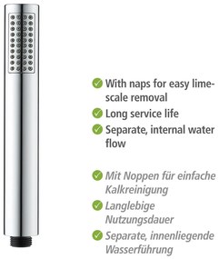 Soffione doccia con tubo flessibile in argento lucido Basic Line - Wenko