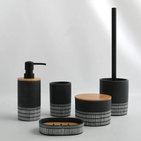 Organizer da bagno nero in poliresina per dischetti di cotone Yuma – Spirella