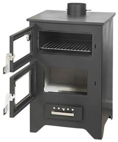 Stufa A Legna Con Forno Silvia Nera 14,6 Kw L50,5xp58,5xh90,5