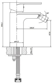 Cersanit S951-316 - Rubinetto del bidet CREA nero