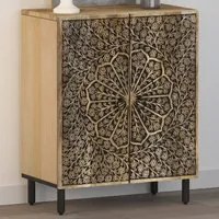 Credenza 60x33x75 cm in Legno Massello di Mango 358214