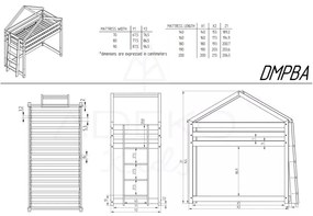 Letto in legno di pino 90x200 cm in colore naturale Mila DMPBA - Adeko