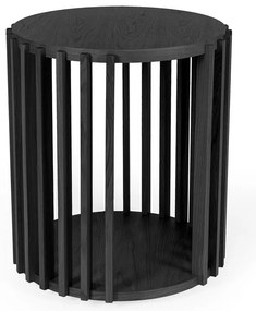 Tavolino nero , ø 53 cm Drum - Woodman