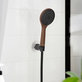 Supporto per soffione doccia senza foratura nero opaco in plastica Libertà – Wenko