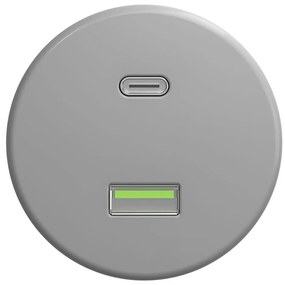 Kliklap - Presa USB vintage A+C senza cornice grigio