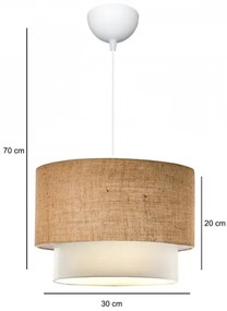 Lampadario a sospensione con cavo AYD 1xE27/15W/230V beige/bianco