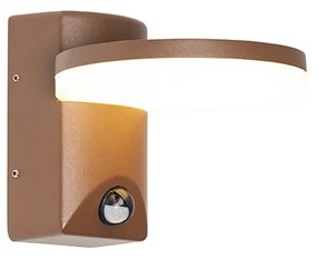 Lampada da parete per esterni marrone ruggine incl. sensore di movimento LED IP54 - Esmee