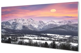 Quadro acrilico Montagne Snow invernale 100x50 cm