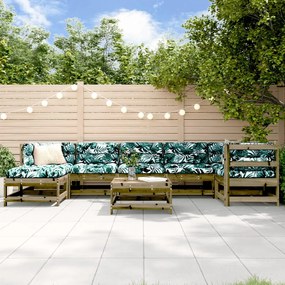 Set divani da giardino 8pz con cuscini legno impregnato di pino