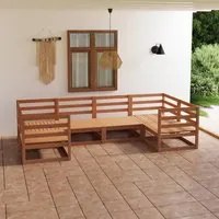 Set Divani da Giardino 6 pz in Legno Massello di Pino 3076242