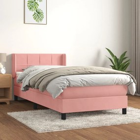 Giroletto A Molle Con Materasso Rosa 100x200 Cm İn Velluto /