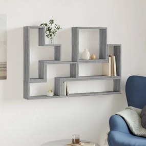 Mensola a muro grigio sonoma 96x12x64 cm in legno multistrato