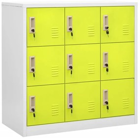 Armadietto A Chiave Grigio Chiaro E Verde 90x45x92,5 Cm Acciaio /