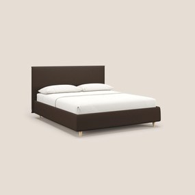 Teresa letto contenitore e sfoderabile in tessuto misto cotone impermeabile T13 marrone