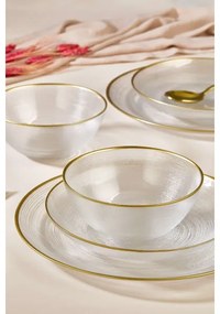 Set da tavola 18 pezzi trasparente/oro/vetro