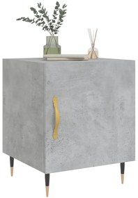 Comodini 2 pz grigio cemento 40x40x50 cm in legno multistrato