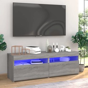 Mobili tv con luci led 2 pz grigio sonoma 60x35x40 cm