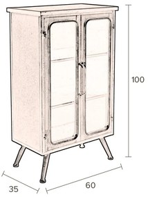 Vetrina nera in metallo 60x100x35 cm Denza – Dutchbone