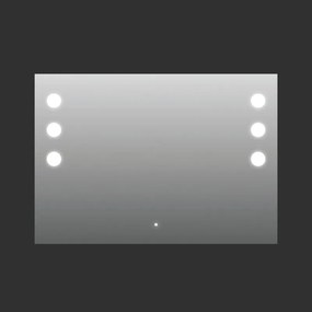 Specchio con illuminazione integrata bagno rettangolare L 120 x H 70 x P 2.5 cm