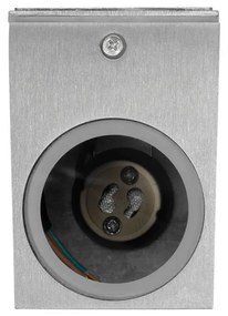 Applique Da Esterno Quadrata Monodirezionale IP65 GU10 Acciaio Inox