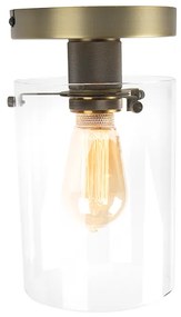 Plafoniera moderna bronzo con vetro - Dome