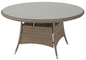 Tavolo da pranzo per giardino Costa Rica NATERIAL in alluminio con piano in vetro traslucido per 6 persone 140x140cm