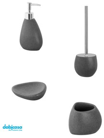 Accessori d'appoggio "Stone" Set 4 Pezzi Effetto Pietra Colore Grigio