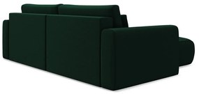 Divano angolare verde allungabile/con contenitore (con penisola a sinistra/con chaise lounge) con rivestimento in velluto Kapua – Makamii