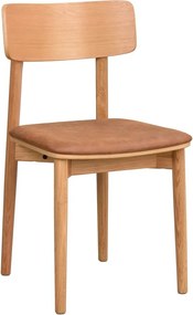 Sedie da pranzo in similpelle in colore marrone cognac-naturale in set di 2 pezzi Wolcott - Rowico