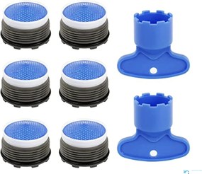 Set di 6 aeratori per rubinetto EYN DEL1744 da 18,5 mm in plastica, in più varianti di colore