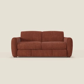 Kaleo Divano letto moderno con materasso H17 cm - in raffinato tessuto impermeabile T26 arancione ruggine