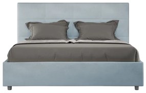 Letto matrimoniale e rete 160x190 in microfibra azzurro Mika