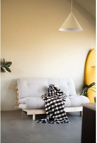 Divano greige allungabile con rivestimento in lino 160 cm Roots – Karup Design