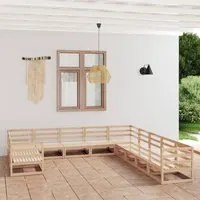 Set Divani da Giardino 11 pz in Legno Massello di Pino 3076014