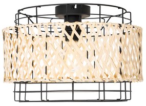 Plafoniera orientale nera con bambù - Irena