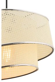 Lampada a sospensione a cavo BARETTE 1xE27/60W/230V crema/cromo lucido