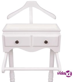 vidaXL Appendiabiti con Armadietto in Legno Bianco