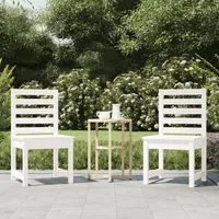 Sedie da Giardino 2pz Bianco 40,5x48x91,5cm Legno Massello Pino 824026