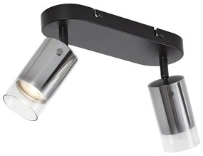Faretto da soffitto moderno color canna di fucile a 2 luci ruotabile e regolabile - Drain