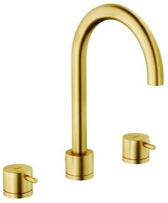 Rubinetto per lavabo a canna alta Tayrona oro spazzolato in ottone HUBER P 20.7 cm H 26 cm