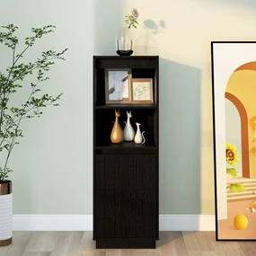 Credenza nera 37x34x110 cm in legno di pino