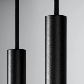 Lampadario nero in metallo ø 15 cm Fideus – Sollux