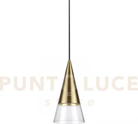 Cono sospensione 1 luce attacco gu10 lampadina inclusa 15cm ottone