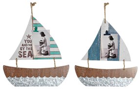 Decorazione pensile DKD Home Decor Barca a vela Corda Legno MDF (2 pezzi) (40 x 2 x 43 cm)