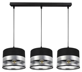 Lampadario su filo MILO 3xE27/60W/230V argento/nero