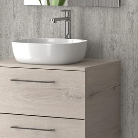 Mobiletto bagno 60 cm con due cassetti e piano per lavabo appoggio EL-60P - KAMALU