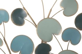 Pannello Decorativo A Parete Albero 89x2,5x90 Cm In Ferro Apple Blu Chiaro