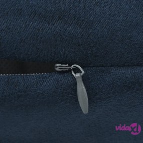 vidaXL 4 Fodere Cuscini 80x80cm Poliestere Scamosciato Sintetico Marina